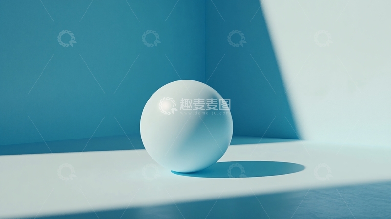 高清大图下载【趣麦麦图】淡蓝色浅蓝色酷炫圆球
