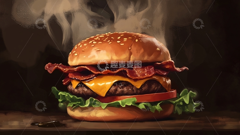 高清大图下载【趣麦麦图】高清汉堡插画1