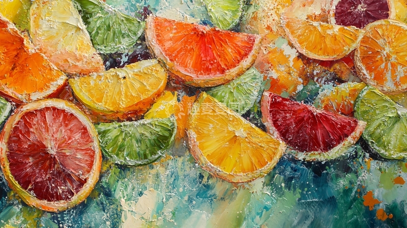 高清大图下载【趣麦麦图】西柚装饰画