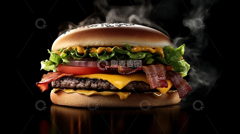 高清大图下载【趣麦麦图】牛肉堡广告1