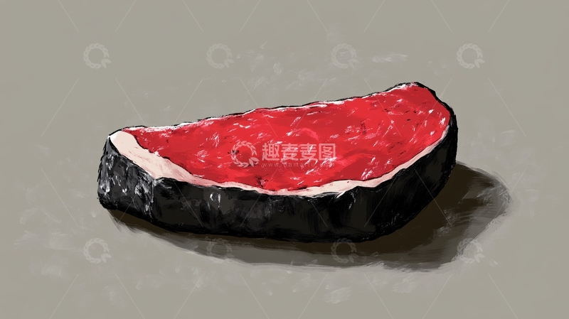 高清大图下载【趣麦麦图】西瓜酱插画