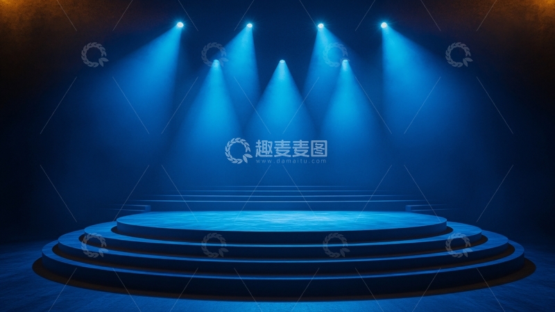 高清大图下载【趣麦麦图】舞台蓝色背景