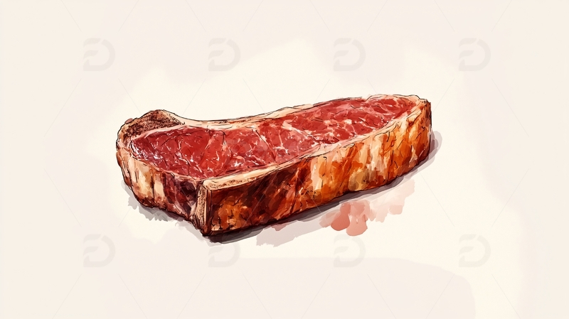 高清大图下载【趣麦麦图】牛排插画