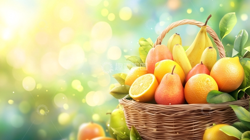 高清大图下载【趣麦麦图】水果篮子装满鲜果