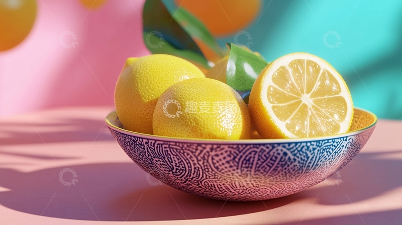 高清大图下载【趣麦麦图】柠檬水果拼盘