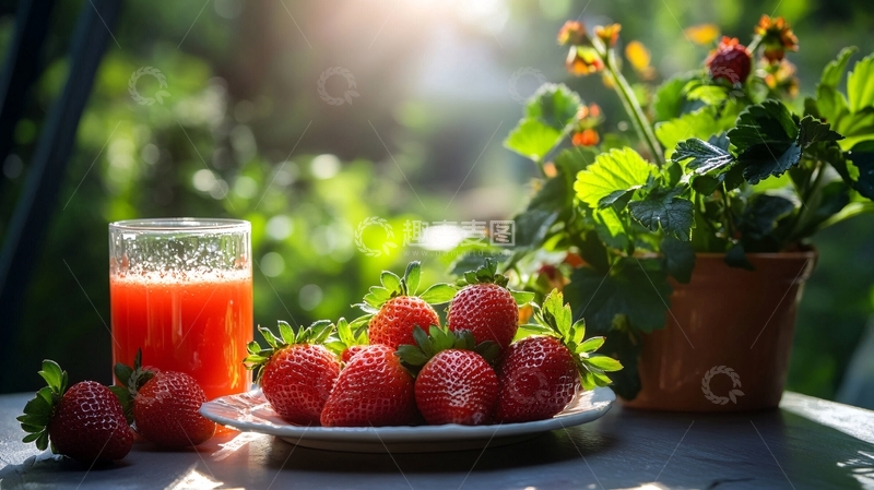 高清大图下载【趣麦麦图】光影草莓2