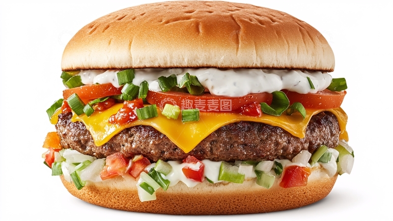 高清大图下载【趣麦麦图】至尊牛肉堡