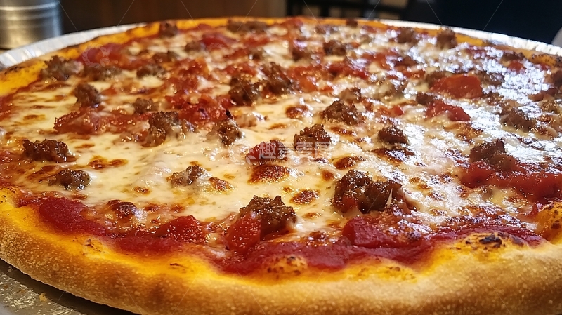 高清大图下载【趣麦麦图】番茄香肠蔬菜披萨