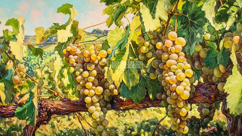 高清大图下载【趣麦麦图】葡萄壁画