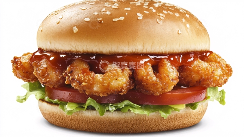 高清大图下载【趣麦麦图】鸡翅鲜虾堡美食2