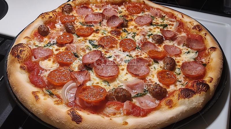 高清大图下载【趣麦麦图】香肠披萨制作