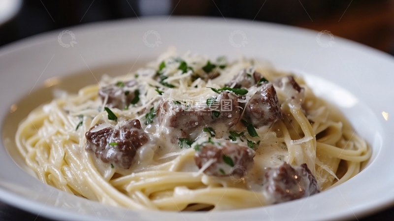 高清大图下载【趣麦麦图】雪花牛肉意面1