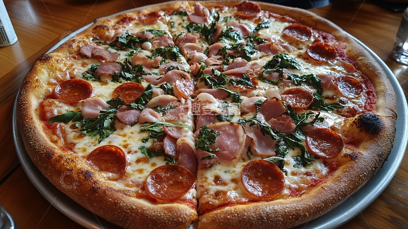 高清大图下载【趣麦麦图】黑松露火腿披萨一角1