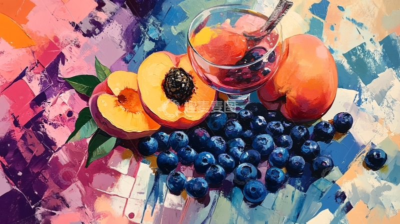 高清大图下载【趣麦麦图】装饰画蓝莓