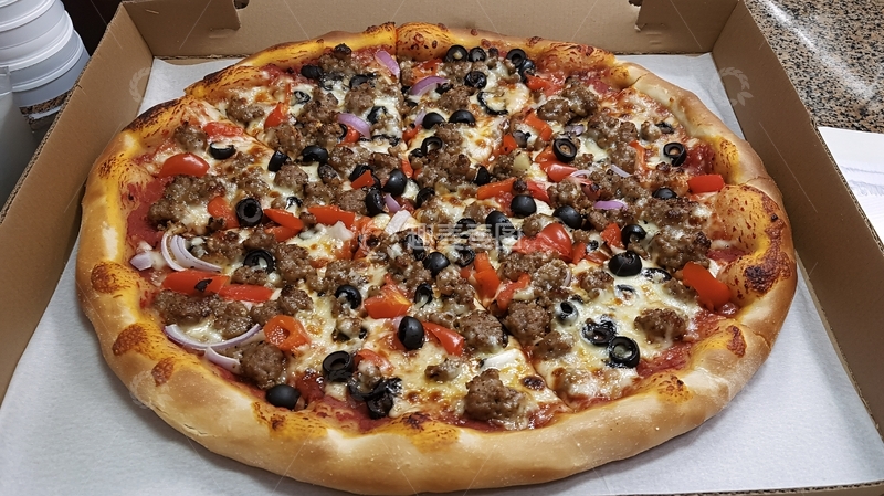 高清大图下载【趣麦麦图】牛仔粒披萨