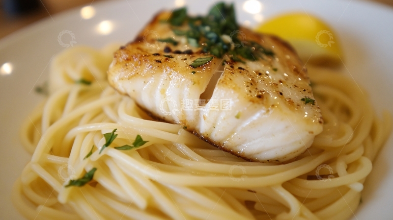 高清大图下载【趣麦麦图】鱼扒意面