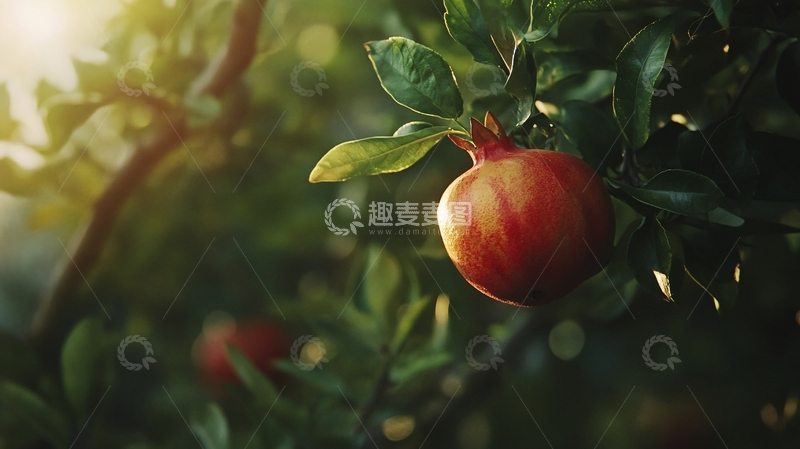 高清大图下载【趣麦麦图】阳光下的石榴1