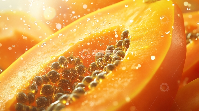 高清大图下载【趣麦麦图】木瓜微距特写