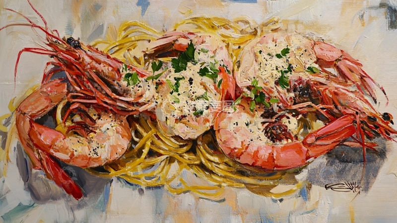 高清大图下载【趣麦麦图】鲜虾意大利面餐厅装饰