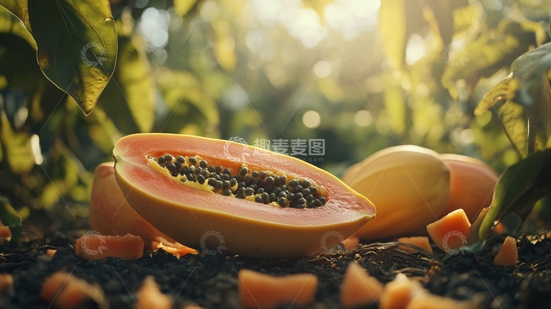 高清大图下载【趣麦麦图】阳光木瓜