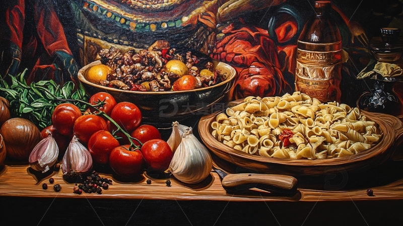 高清大图下载【趣麦麦图】面食壁画1