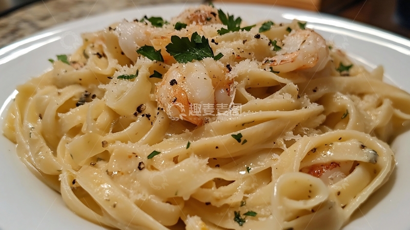 高清大图下载【趣麦麦图】虾仁意面2