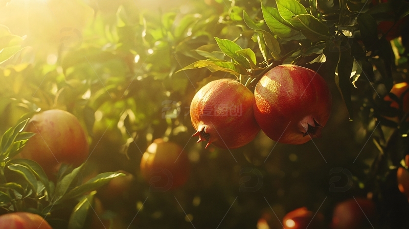 高清大图下载【趣麦麦图】阳光下的石榴