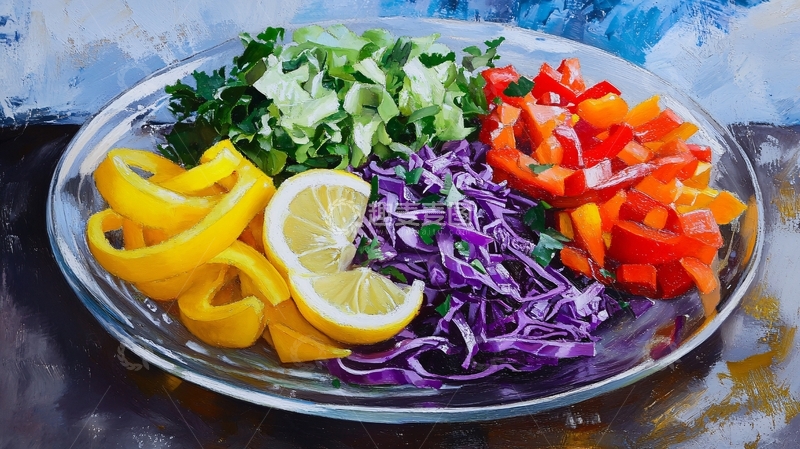 高清大图下载【趣麦麦图】五色拌菜