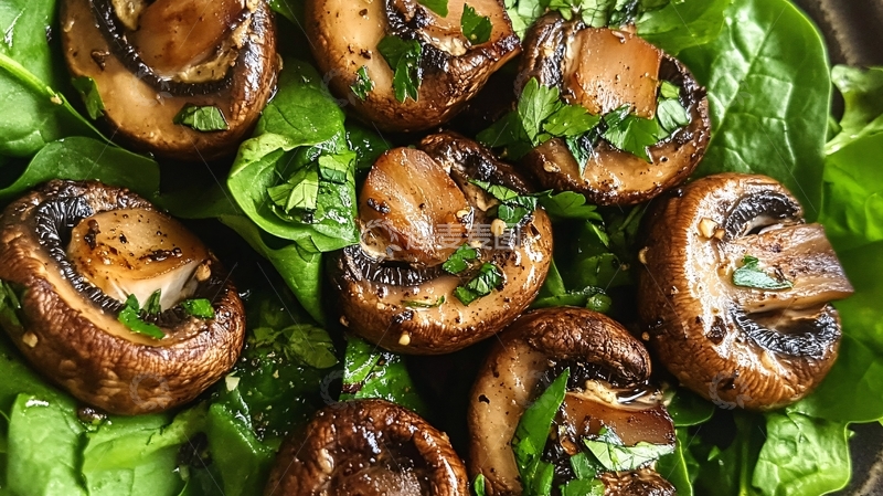 高清大图下载【趣麦麦图】青菜香菇配菜2
