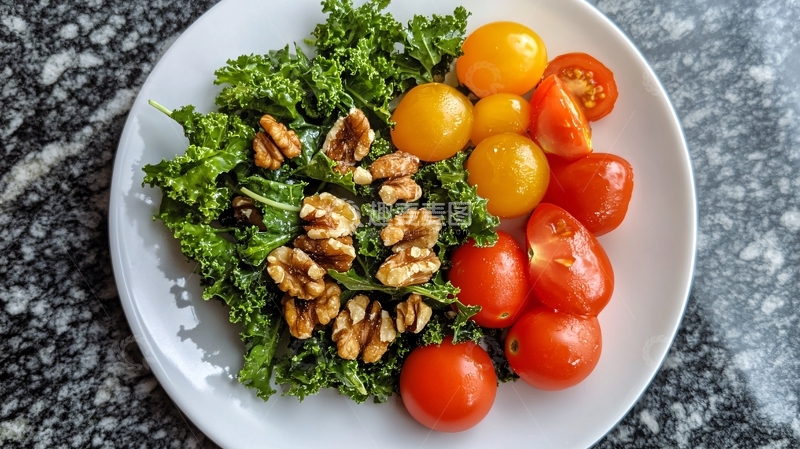 高清大图下载【趣麦麦图】苦菊拌核桃