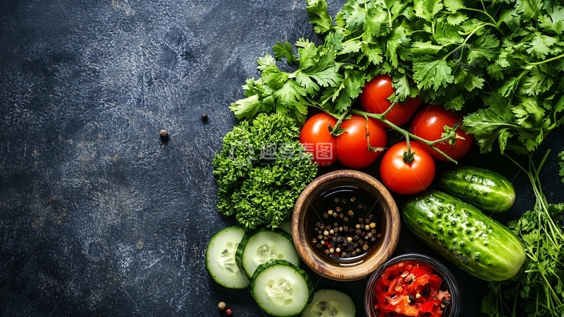 高清大图下载【趣麦麦图】清凉蔬菜背景1