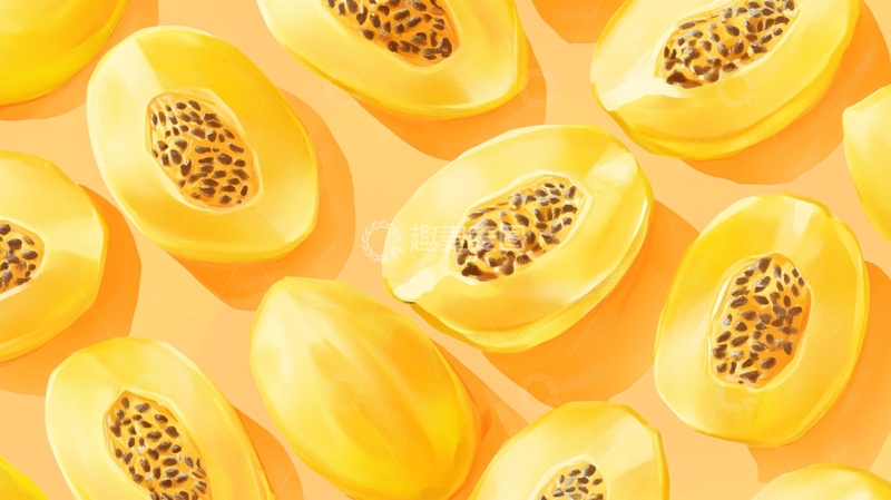 高清大图下载【趣麦麦图】木瓜包装插画