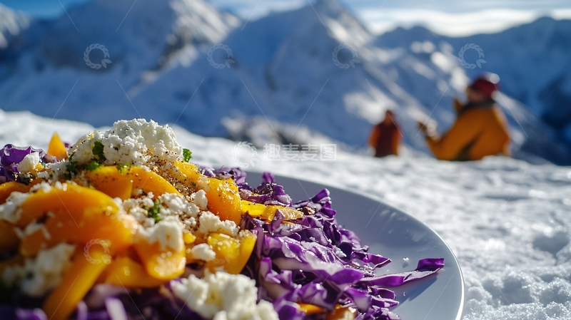 高清大图下载【趣麦麦图】雪山薄餐