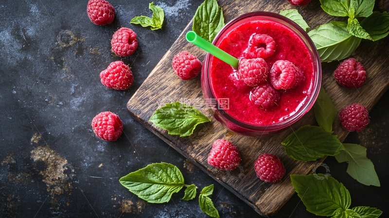 高清大图下载【趣麦麦图】树莓果汁