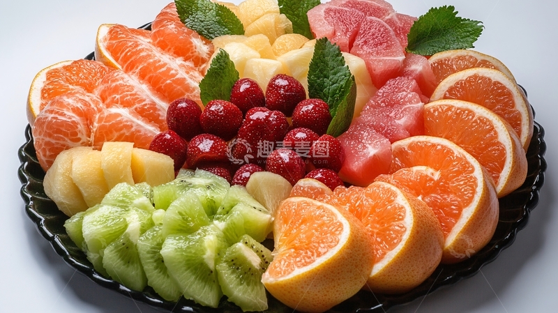 高清大图下载【趣麦麦图】-摆满新鲜水果的果盘2