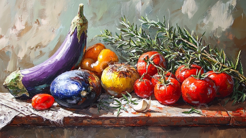 高清大图下载【趣麦麦图】蔬果油画1