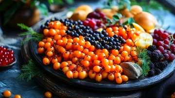 感恩节浆果中心摆设