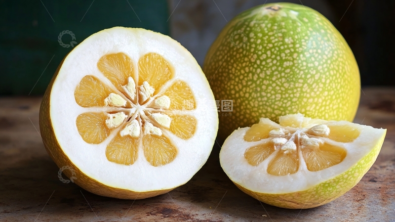 高清大图下载【趣麦麦图】白心蜜柚高清特写图片