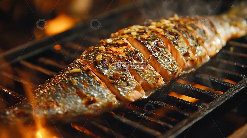 高清大图下载【趣麦麦图】烤鱼高清特写3