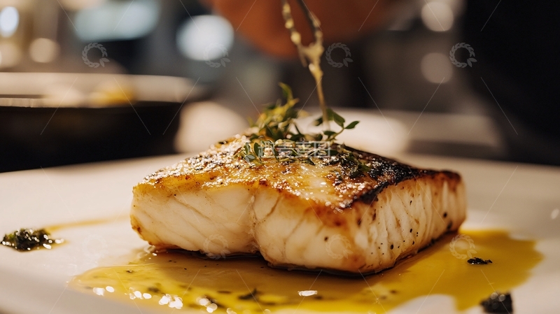 高清大图下载【趣麦麦图】煎银鳕鱼配香橙