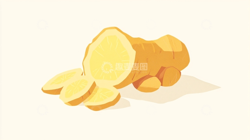 高清大图下载【趣麦麦图】姜糖插画