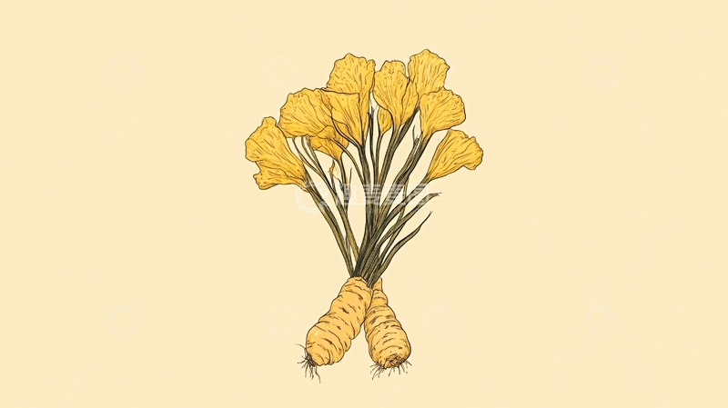 高清大图下载【趣麦麦图】黄姜插画包装