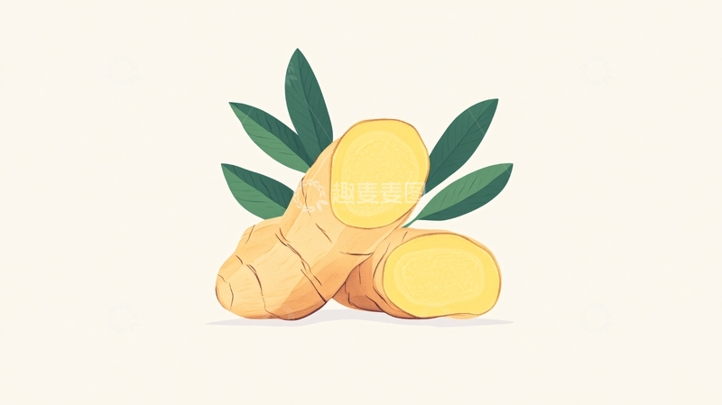 高清大图下载【趣麦麦图】食品生姜插画