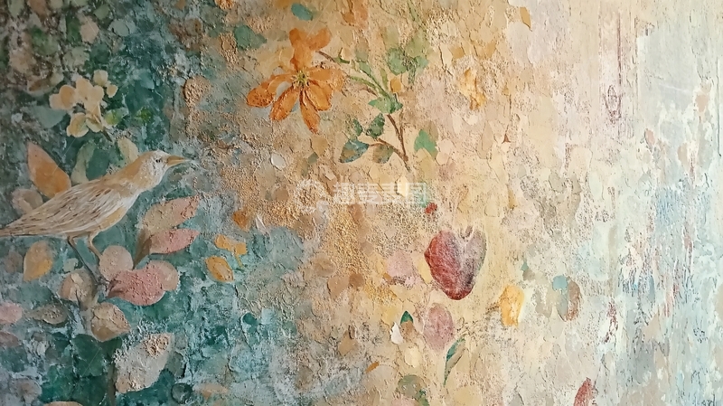 高清大图下载【趣麦麦图】巨幅手绘花鸟壁纸壁画