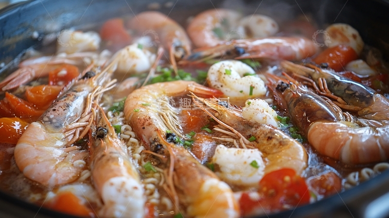 高清大图下载【趣麦麦图】海鲜汤与番茄奶油