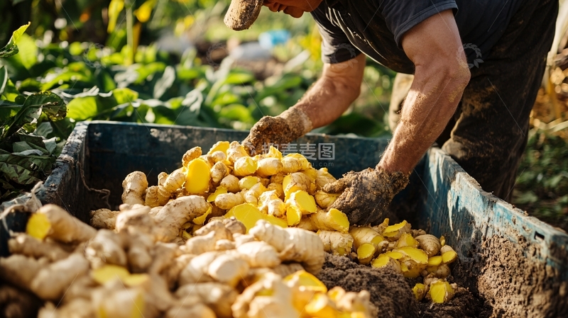 高清大图下载【趣麦麦图】鲜姜生产