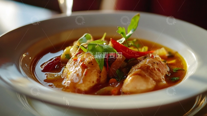 高清大图下载【趣麦麦图】绿咖喱薄荷鸡