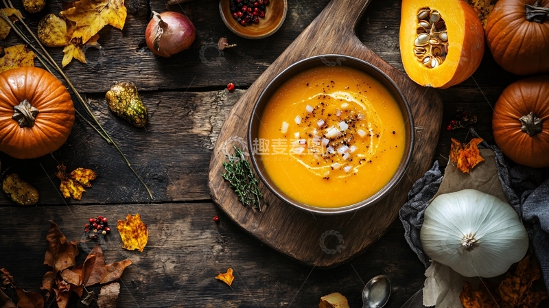 高清大图下载【趣麦麦图】南瓜羹图片素材下载