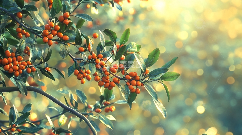 高清大图下载【趣麦麦图】秋阳下的枸骨