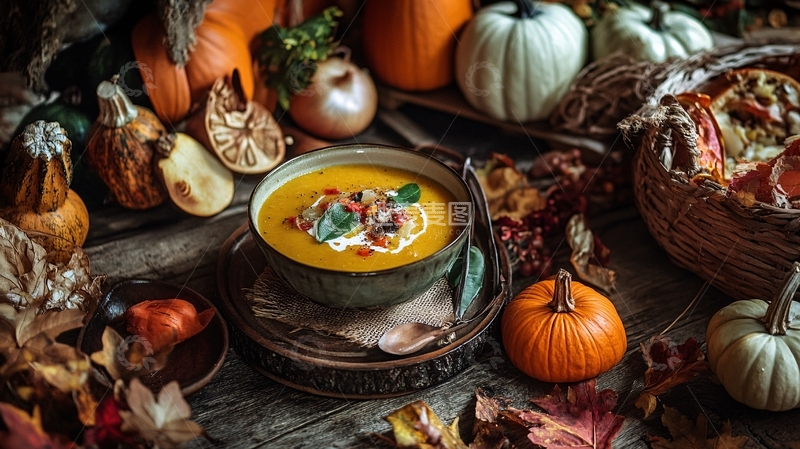 高清大图下载【趣麦麦图】健康慕斯南瓜汤